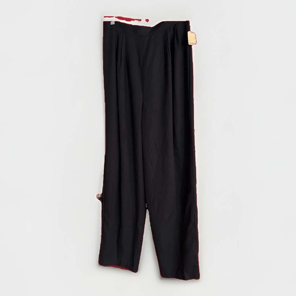 NWT Vintage 90s Melrose Black Pleated Tapered Wide Leg34x32 Dressy Classic MayCo